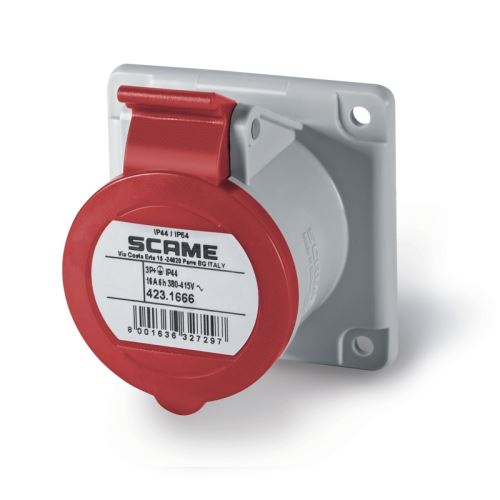 Zásuvka vestavná OPTIMA rovná, 3P+E, 400V/ 16A, IP44/ IP54 SCAME - 423.1666