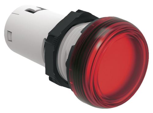 Kompaktní signálka LED 110V AC Ø22mm chromovaný plast červená
