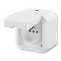 ABB VARIANT+ venkovní zásuvka IP54 s víčkem, 5518N-C02510 B bílá