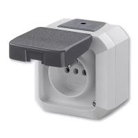 ABB VARIANT+ venkovní zásuvka IP54 s víčkem, 5518N-C02510 S šedá