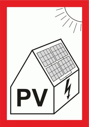 Samolepka PV symbol na fotovoltaiku A7 (fólie)