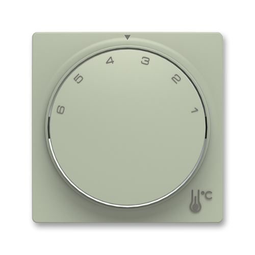 ABB 3292T-A00300 243 Kryt termostatu prostorového s otočným ovládáním, upevňovací matice, olivová Zoni®