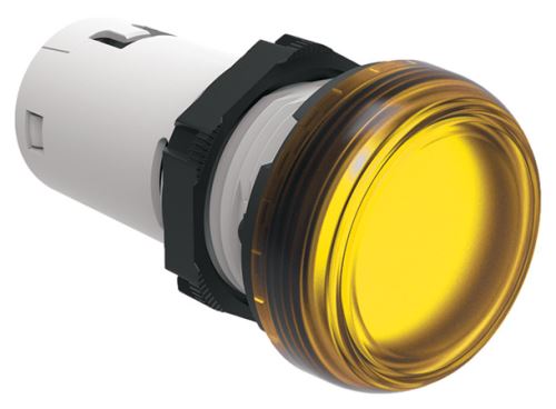 Kompaktní signálka LED 110V AC Ø22mm chromovaný plast žlutá