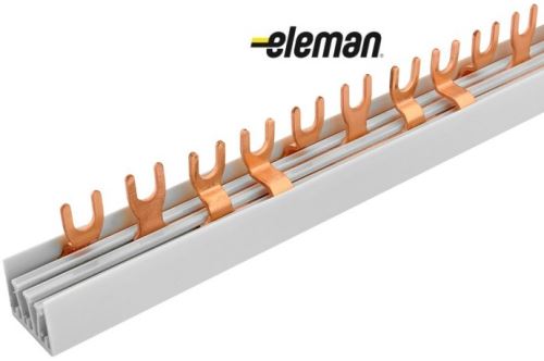 Lišta propojovací 4-pólová G-4L-1000/10 vidlička 10mm2, 56 modulů, 63A, 1m ELEMAN