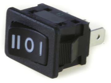 Přepínač kolébkový ON-OFF-ON I3100 6A/250V černá
