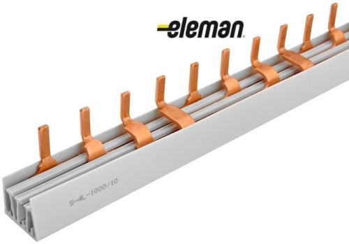 Lišta propojovací 4-pólová S-4L-1000/10 kolík 10mm2, 56 modulů, 63A, 1m ELEMAN