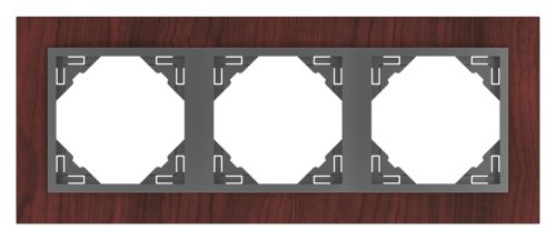 Trojnásobný rámeček ARBORE 90930 TMS - mahagon/ šedá (dřevo) LOGUS90