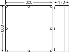 Rozvodnice prázdná MI 90801 s neprůhledným víkem, IP65, 575x575x150 mm HENSEL (1)