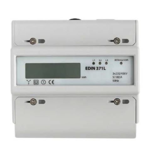 Elektroměr EDIN 371L - 5-100A, třífázový, 1-tarifní s LCD displejem, IP20