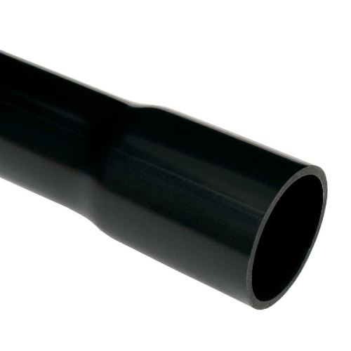 Trubka tuhá hrdlovaná Ø12,2/16mm 1250N PVC 3m černá 8016E FA KOPOS
