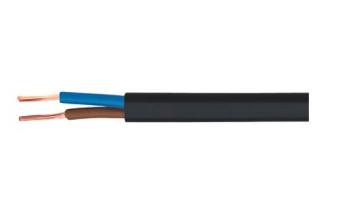 Kabel H03VVH2-F 2x0,5 mm2 (CYLY-O) plochý, černá