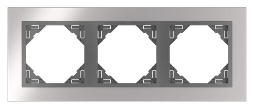 Trojnásobný rámeček METALLO 90930 TRS - chrom/ šedá (kov)