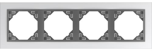 Čtyřnásobný rámeček METALLO 90940 TUS - hliník/ šedá (kov) LOGUS90