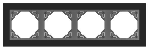 Čtyřnásobný rámeček CRYSTAL 90940 TES - sklo černá/ šedá LOGUS90
