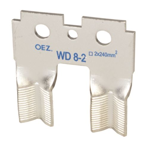 Svorka přechodová OEZ WD10-2 ze šroubu 2×M10 na V-praporec 2×240 mm2