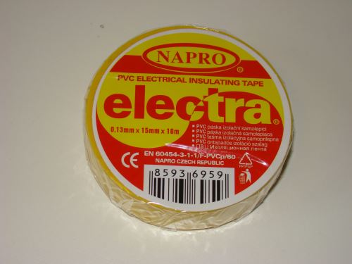 Elektroizolační páska PVC ELECTRA NAPRO 15mm x 10m žlutá