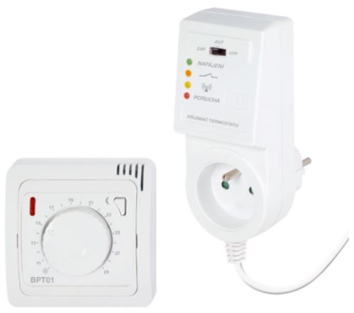 Bezdrátový termostat ELEKTROBOCK BT013 manuální, otočné kolečko, bez displeje