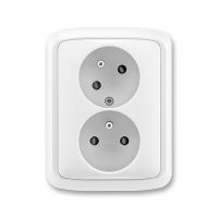 ABB 5513A-C02357 B Zásuvka dvojnásobná s clonkami, s natočenou dutinou Tango® bílá