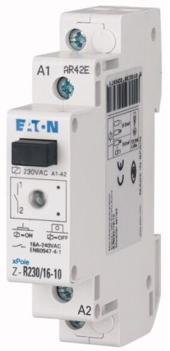 Relé instalační EATON Z-R230/16-10 230V AC/ 16A, 1x zapínací kontakt, LED, tlačítko