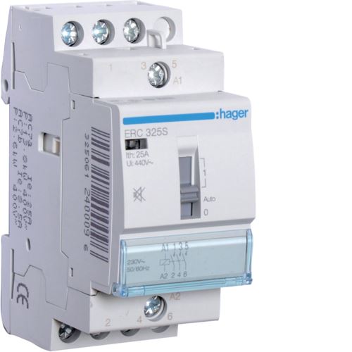 Stykač ERC325S snížená hlučnost 25A 3S 230V AC HAGER