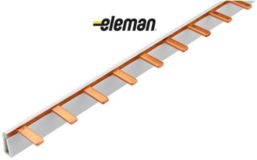 Lišta propojovací 1-pólová S-1L-1000/10 ISO kolík 10mm2, 57 modulů, 63A, 1m ELEMAN