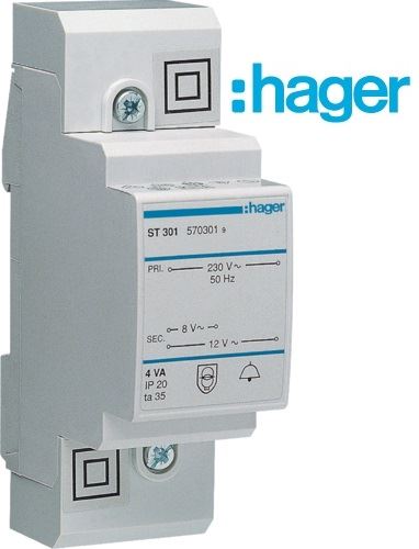 Zvonkový transformátorek 230V/8V- 0,5A 12V- 0,33A (AC) HAGER