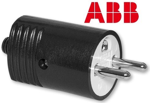 ABB 5534N-C02100 N Vidlice dvojpólová s ochranným kontaktem, s přímým vývodem černá