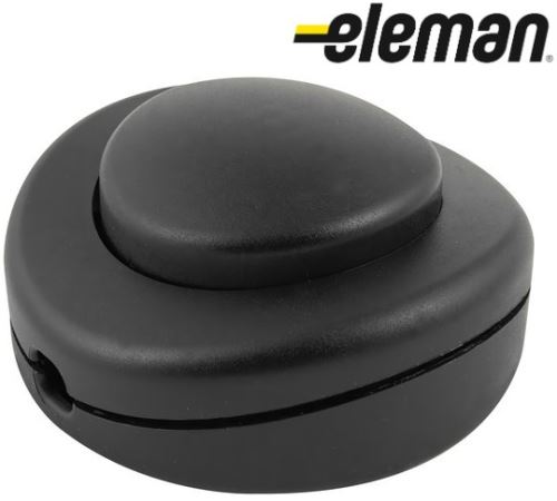 Vypínač plastový nožní (350/VP/T) 1pólový 2A 250V černá ELEMAN