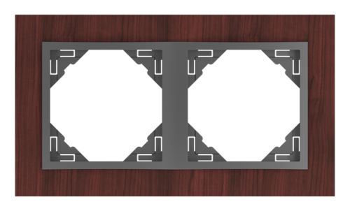 Dvojnásobný rámeček ARBORE 90920 TMS - mahagon/ šedá (dřevo) LOGUS90