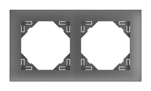 Dvojnásobný rámeček AQUARELLA 90920 TIS - šedá (metalic plast) LOGUS90