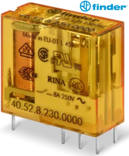 Relé 40.52.8.012.0000 2P 8A 12V AC FINDER