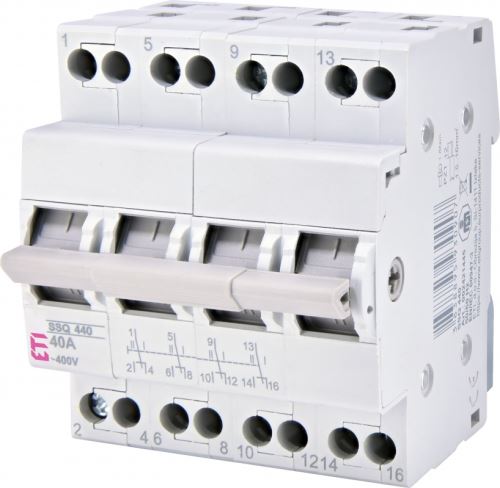 Přepínač sítí SSQ 440 I-0-II 4pól AC-22A 40A 230/400V AC ETI
