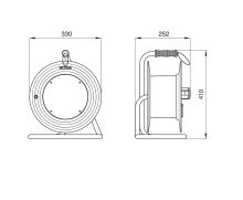 Prodlužovací kabelový buben ROLLER 330 4x zásuvka 230V/16A, délka 40m SCAME - 742.244/25-40m (1)