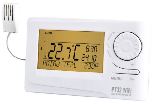 Wifi termostat ELEKTROBOCK PT32 WIFI modul drátový digitální, týdenní program