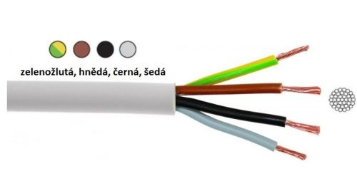 Kabel H05VV-F 4G0,75 mm2 (CYSY) bílá