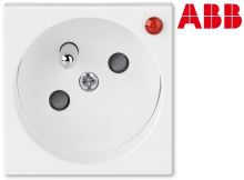 ABB 5595N-C02357 B Zásuvka 45x45 s clonkami, s ochranou před přepětím Profil 45 bílá