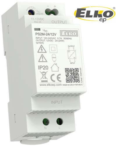 Napájecí zdroj PS2M-24/12V spínaný stabilizovaný ELKO