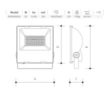 LED reflektor 50W venkovní IP65 MODENA 4000K (neutrální bílá) PANLUX PN33300010 (2)