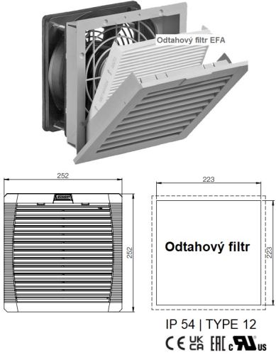 Odtahový filtr výstupní 223x223 IP54 EFA250-300R5 ELDON