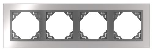 Čtyřnásobný rámeček METALLO 90940 TRS - chrom/ šedá (kov) LOGUS90