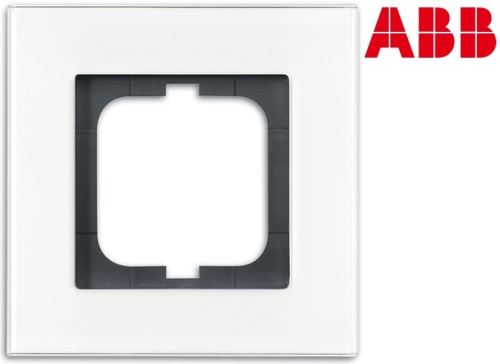 ABB 1754-0-4442 Rámeček jednonásobný Solo® carat bílé sklo