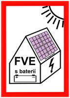Samolepka označení FVE s baterií 75x105mm