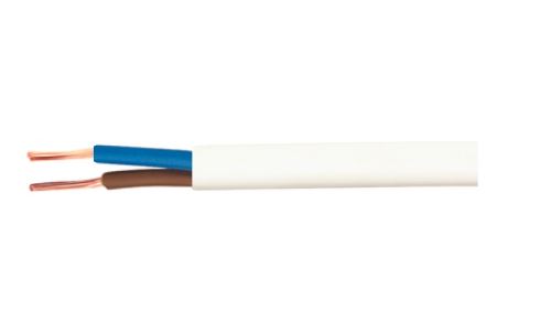 Kabel H03VVH2-F 2x0,5 mm2 (CYLY-O) plochý, bílá