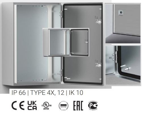 Skříň nástěnná nerezová ocel 500x500x210 IP66 ASR0505021-316 ELDON