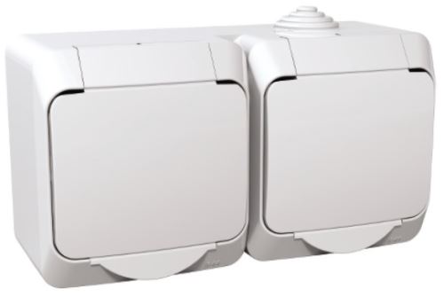 Venkovní dvojzásuvka CEDAR Plus IP44 bílá SCHNEIDER - WDE000522