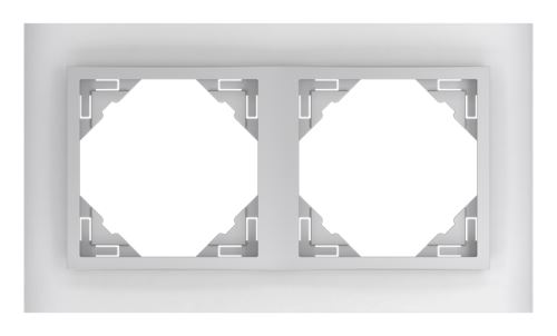 Dvojnásobný rámeček CRYSTAL 90920 TCA - sklo/ hliníková LOGUS90