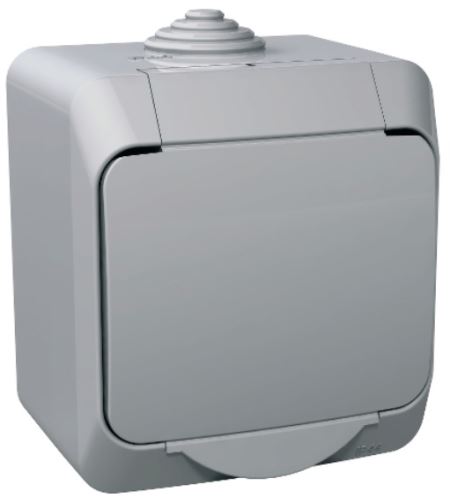 Venkovní zásuvka CEDAR Plus IP44 šedá SCHNEIDER - WDE000640