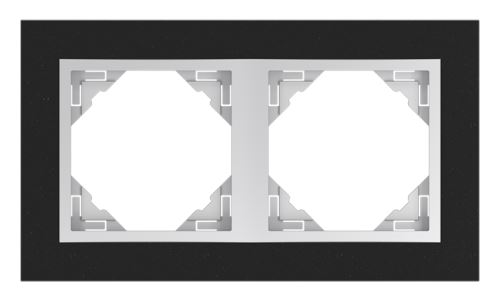 Dvojnásobný rámeček PETRA 90920 TGA - žula/ hliníková (žula)
