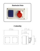 Zásuvkový box bez jištění SCAME IP54, 2 zásuvky (D141.0020)