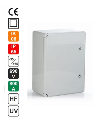Plastový box nástěnný P-BOX 2030 IP65, plné dveře, 200x300x130mm SEZ